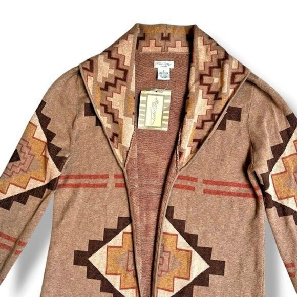 Tasha Polizzi Elvira Long Cardigan Tan Black Small NWT - Picture 2 of 9